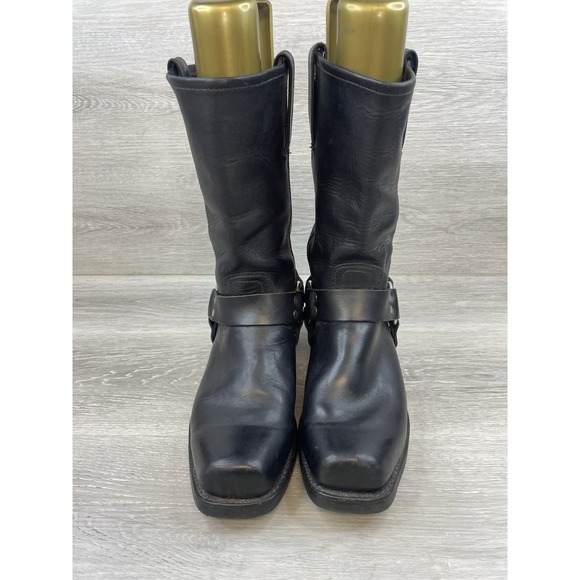 Frye Men\'s 12 Black Leather Harness Engineer Moto‎ Boots USA Made Vintage 87350 main image 8